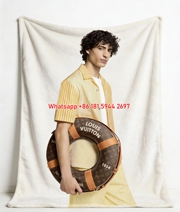 Luxury LV Lifebuoy Bag Flannel Sofa Throw Blanket 472